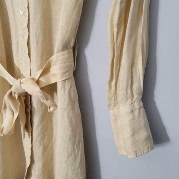 Benson NYC Beige Linen Button Down Shirtdress - Picture 6 of 9